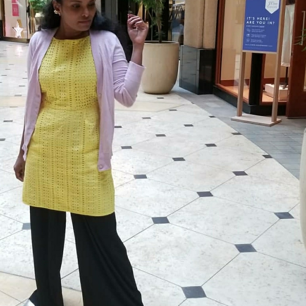 Final Madewell yellow eyelet trail  shift dress